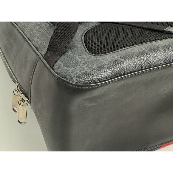Gucci GG Supreme Black/Grey Coated Canvas Vintage Web Backpack - Picture 9 of 16
